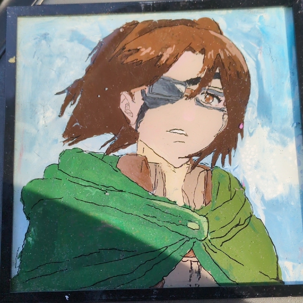Anime Character Art with Green and Brown Accents